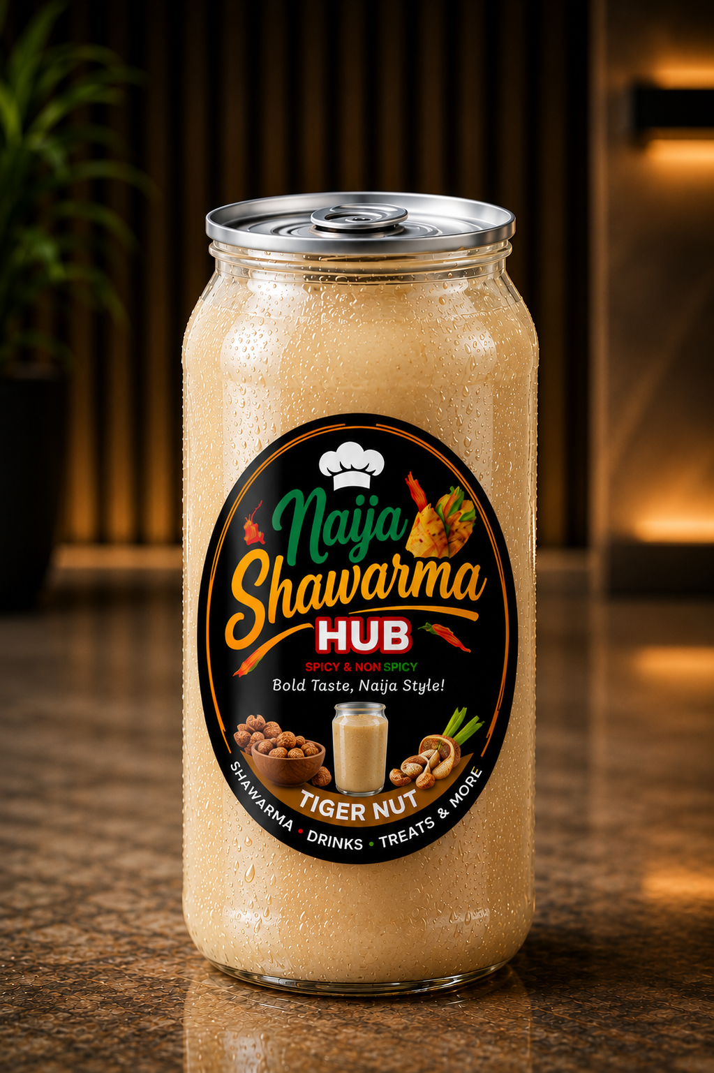 Creamy tiger nut milk poured into a glass