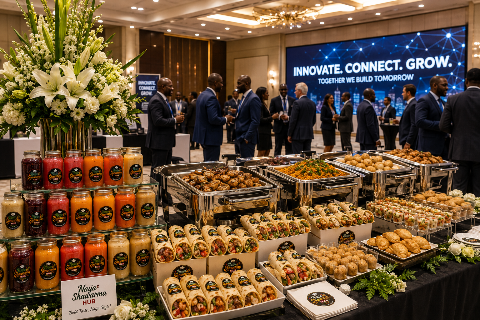Naija Shawarma Hub corporate event catering buffet
